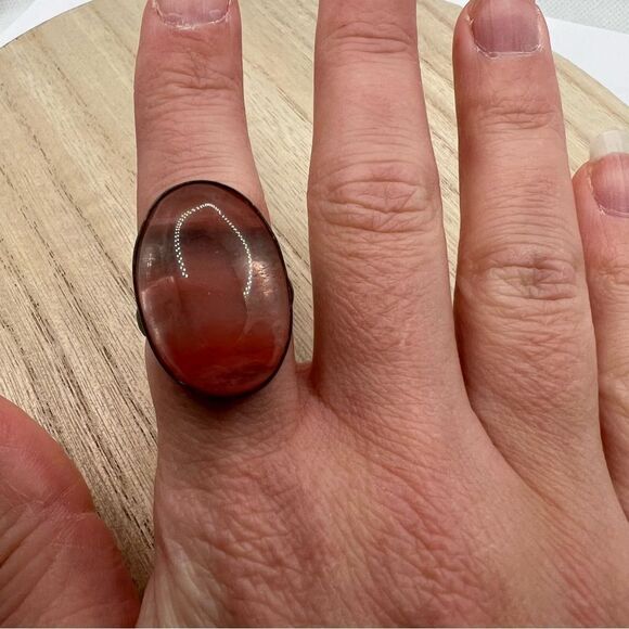🍭6/$30 Oval Gem Chunky Cocktail Ring - Size 7 - Picture 4 of 6